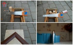 Kako popraviti pilu za rezanje duž mitra kutije i izrezati karticama